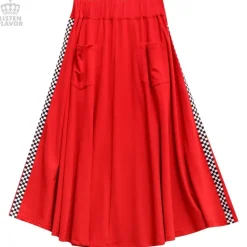 LISTEN FLAVOR Side Chekered Super Wide Skirt