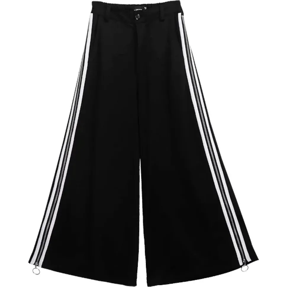 LISTEN FLAVOR Side Line Zip Super Wide Pants