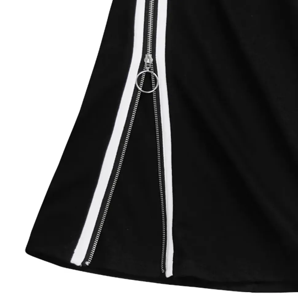 LISTEN FLAVOR Side Line Zip Super Wide Pants