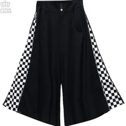 LISTEN FLAVOR Side Zip Checkered Super Wide Pants