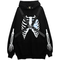 LISTEN FLAVOR Skeleton Bear Harness Hoodie