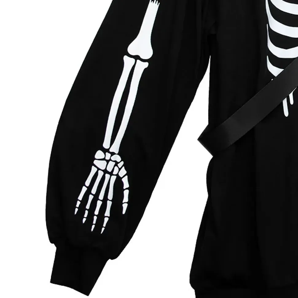 LISTEN FLAVOR Skeleton Bear Harness Hoodie