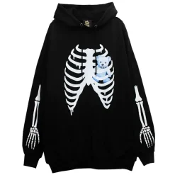 LISTEN FLAVOR Skeleton Bear Harness Hoodie
