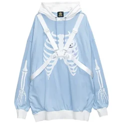 LISTEN FLAVOR Skeleton Bear Harness Hoodie