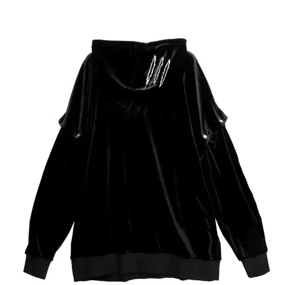 LISTEN FLAVOR Slash 2-way Velour Hoodie