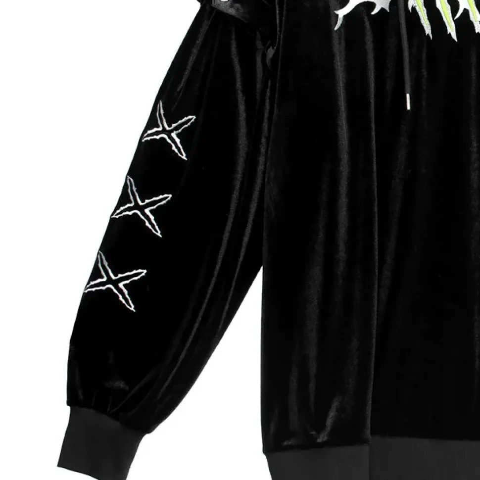 LISTEN FLAVOR Slash 2-way Velour Hoodie