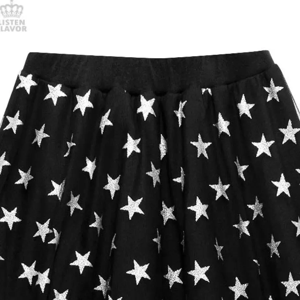 LISTEN FLAVOR Star Tulle Layered Skirt