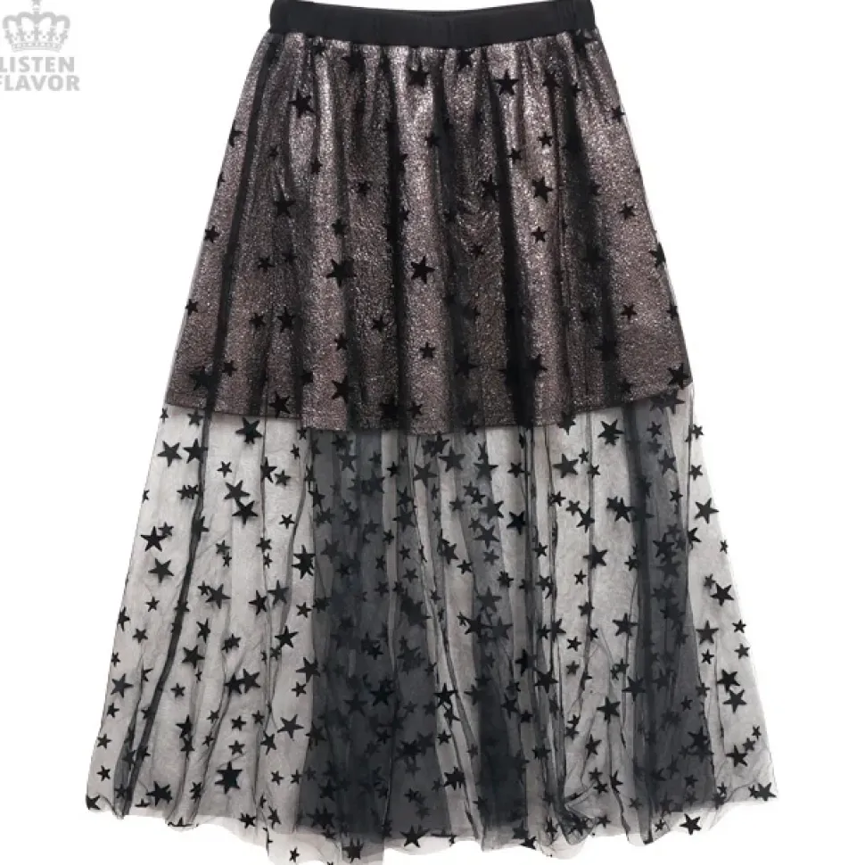 LISTEN FLAVOR Star Tulle Layered Skirt