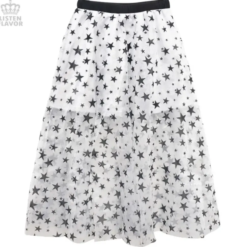 LISTEN FLAVOR Star Tulle Layered Skirt
