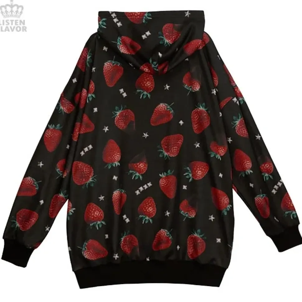 LISTEN FLAVOR Strawberry Chocolate Zip Hoodie