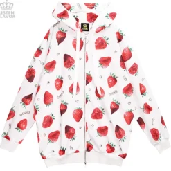 LISTEN FLAVOR Strawberry Chocolate Zip Hoodie