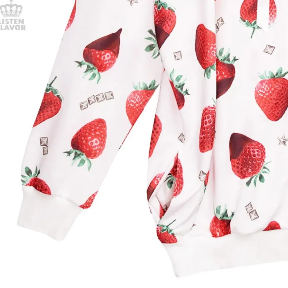 LISTEN FLAVOR Strawberry Chocolate Zip Hoodie