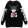 LISTEN FLAVOR Strawberry Bear Lace-Up Sleeve Pullover