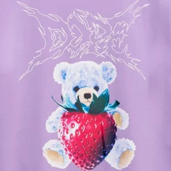 LISTEN FLAVOR Strawberry Bear Lace-Up Sleeve Pullover