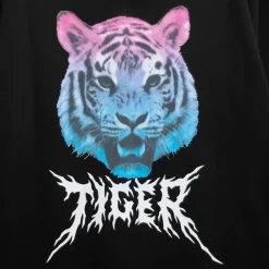 LISTEN FLAVOR Tiger and Fire Horn Pad Zip Hoodie