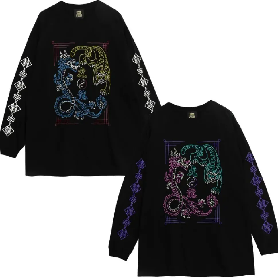LISTEN FLAVOR Tiger Dragon China Long Sleeve T-Shirt