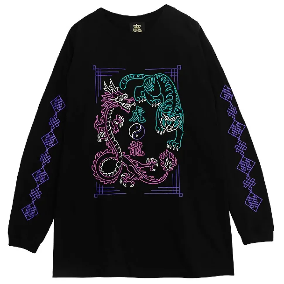 LISTEN FLAVOR Tiger Dragon China Long Sleeve T-Shirt