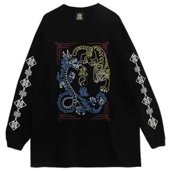 LISTEN FLAVOR Tiger Dragon China Long Sleeve T-Shirt