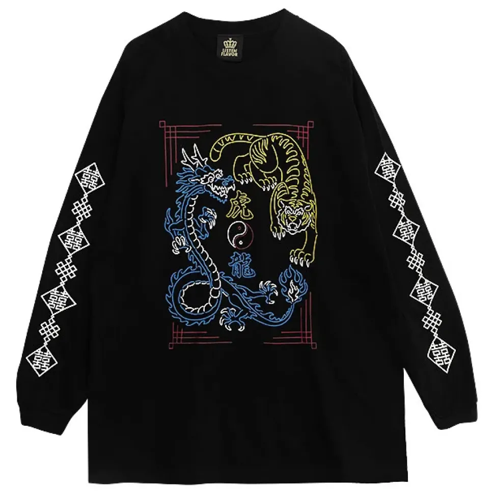 LISTEN FLAVOR Tiger Dragon China Long Sleeve T-Shirt
