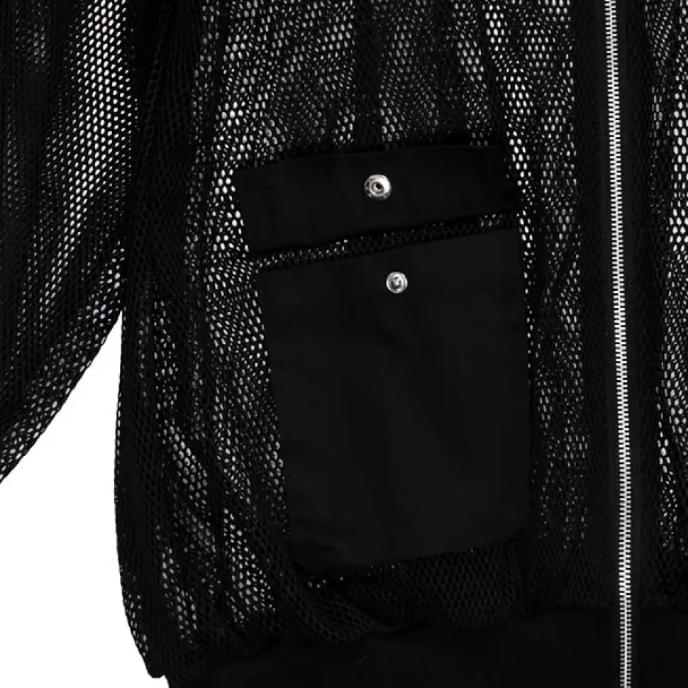 LISTEN FLAVOR Triple Belt Mesh Zip Hoodie