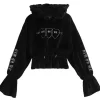 LISTEN FLAVOR Triple Heart Velour Short Hoodie