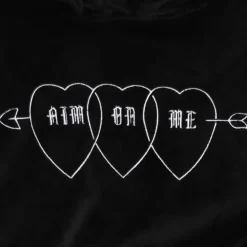 LISTEN FLAVOR Triple Heart Velour Short Hoodie