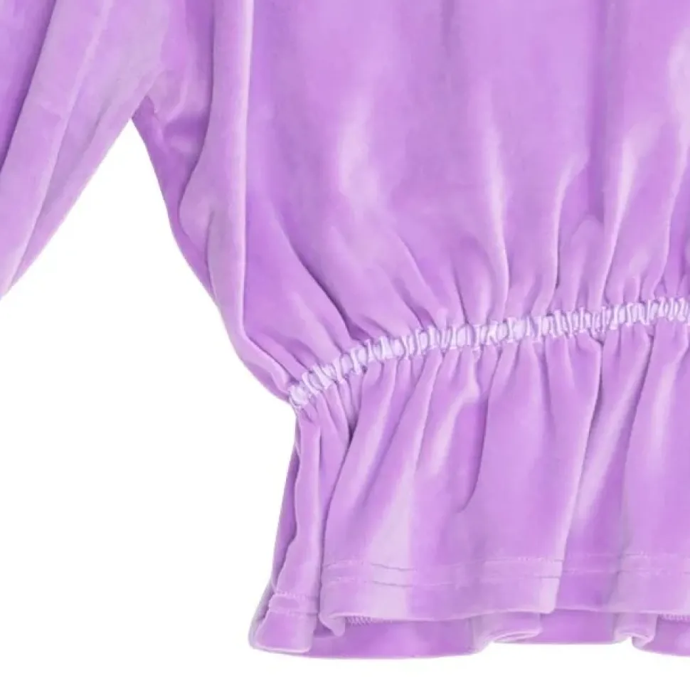 LISTEN FLAVOR Triple Heart Velour Short Hoodie