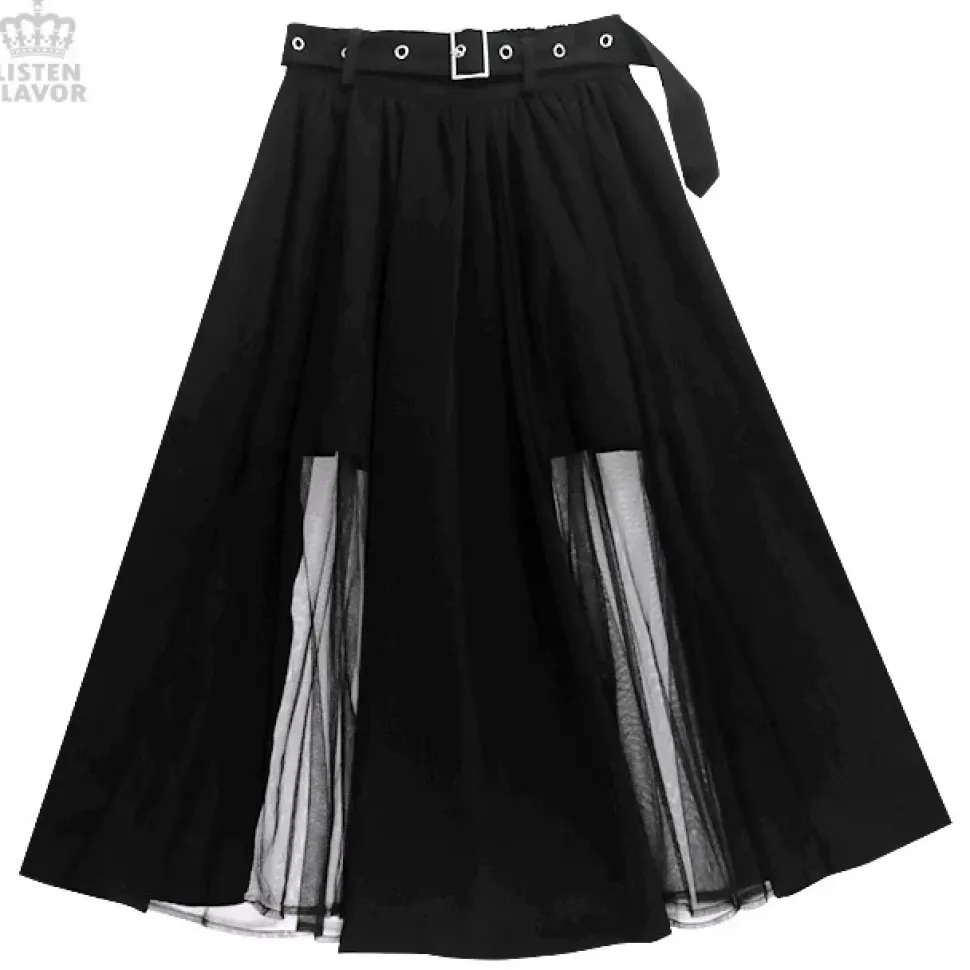 LISTEN FLAVOR Tulle Layered Long Skirt