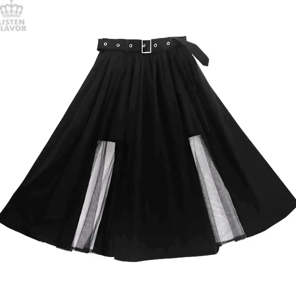 LISTEN FLAVOR Tulle Layered Long Skirt