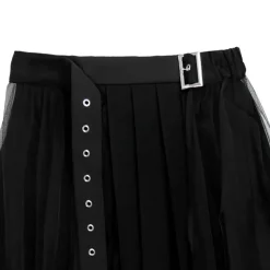 LISTEN FLAVOR Tulle Layered Pleated Skirt