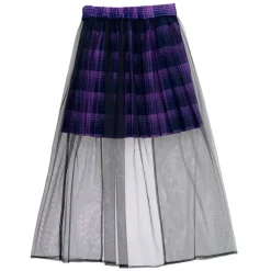 LISTEN FLAVOR Tulle Layered Pleated Skirt