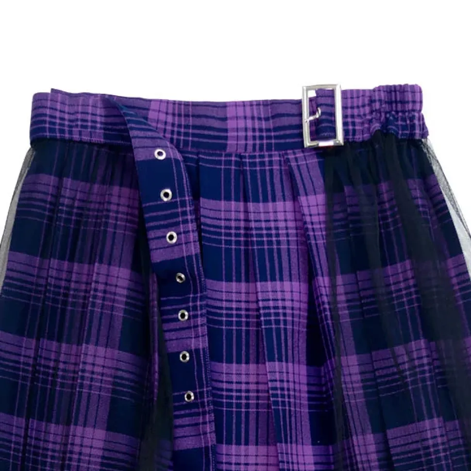 LISTEN FLAVOR Tulle Layered Pleated Skirt