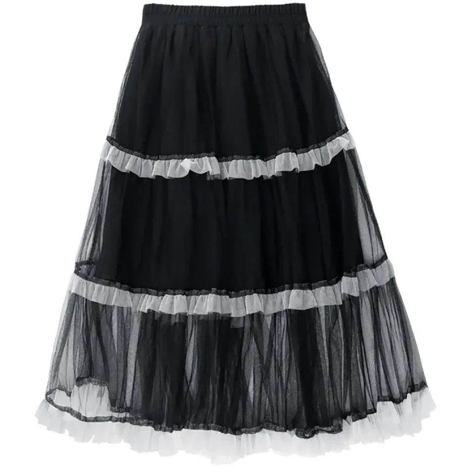 LISTEN FLAVOR Tulle Tiered Skirt