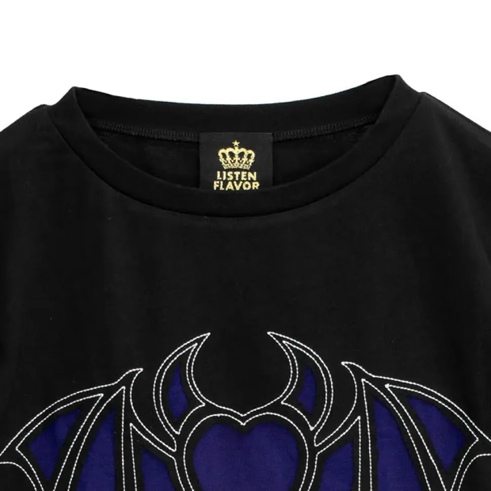 LISTEN FLAVOR Vampire Heart Hollowed-out Garter Tops Black