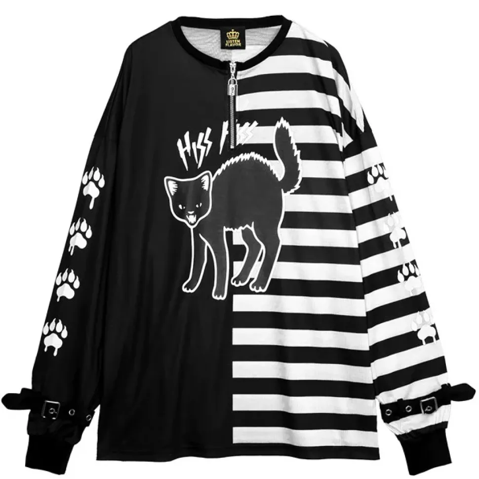 LISTEN FLAVOR Yannoka Cat Battle Stance Pullover