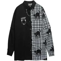 LISTEN FLAVOR Yannoka Step Black Cat 2-Way Shirt