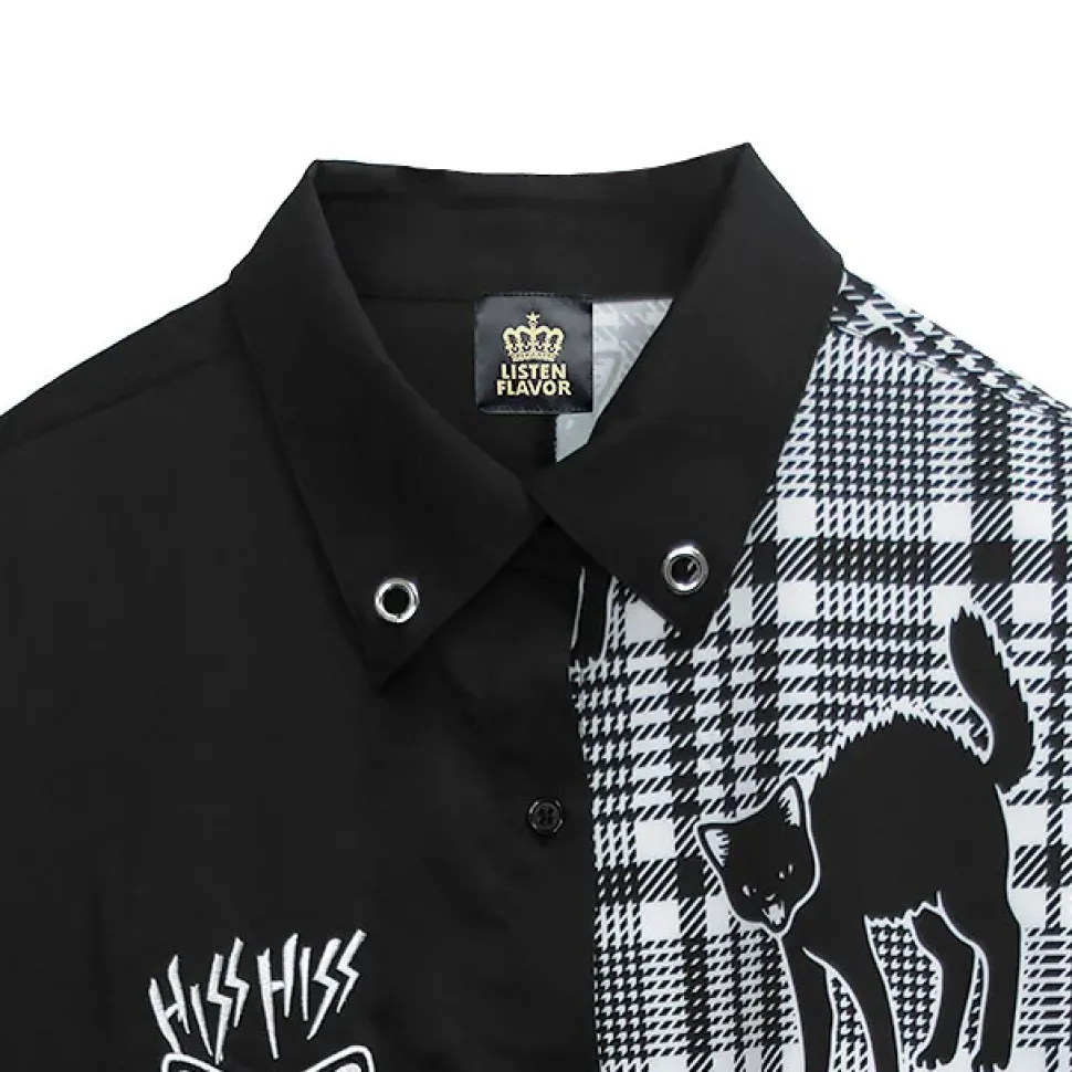 LISTEN FLAVOR Yannoka Step Black Cat 2-Way Shirt