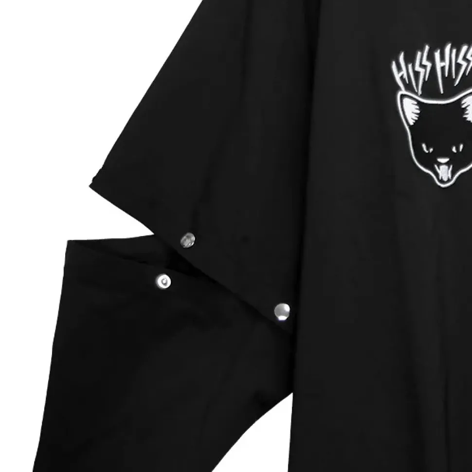 LISTEN FLAVOR Yannoka Step Black Cat 2-Way Shirt