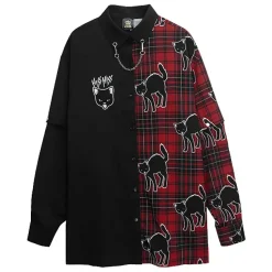 LISTEN FLAVOR Yannoka Step Black Cat 2-Way Shirt