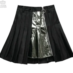 LISTEN FLAVOR Zip Pleated Skirt