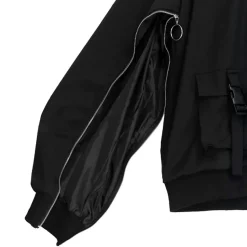 LISTEN FLAVOR Zip Slit Sleeve Hooded Blouson