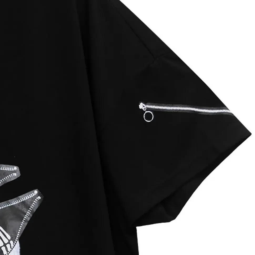 LISTEN FLAVOR Zipper Bear Mesh Top w/ Arm Covers