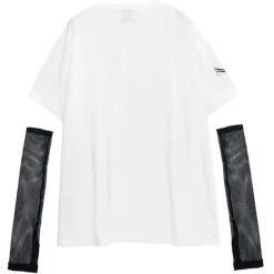 LISTEN FLAVOR Zipper Bear Mesh Top w/ Arm Covers