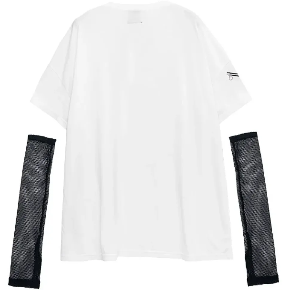 LISTEN FLAVOR Zipper Bear Mesh Top w/ Arm Covers