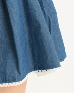 LIZ LISA Dungaree Scallop Short Pants