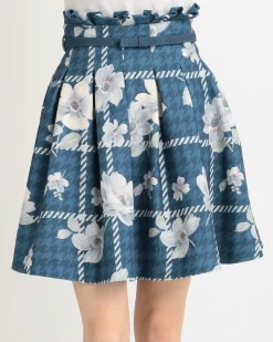 LIZ LISA Floral Plaid Houndstooth Skirt