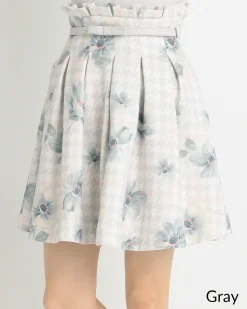 LIZ LISA Floral Plaid Houndstooth Skirt