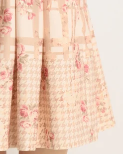 LIZ LISA Flower Check Pattern Pinafore Dress