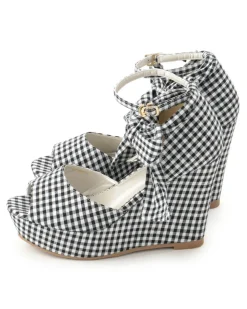 LIZ LISA Gingham Wedge Sandals