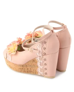 LIZ LISA Rose Wedge Pumps